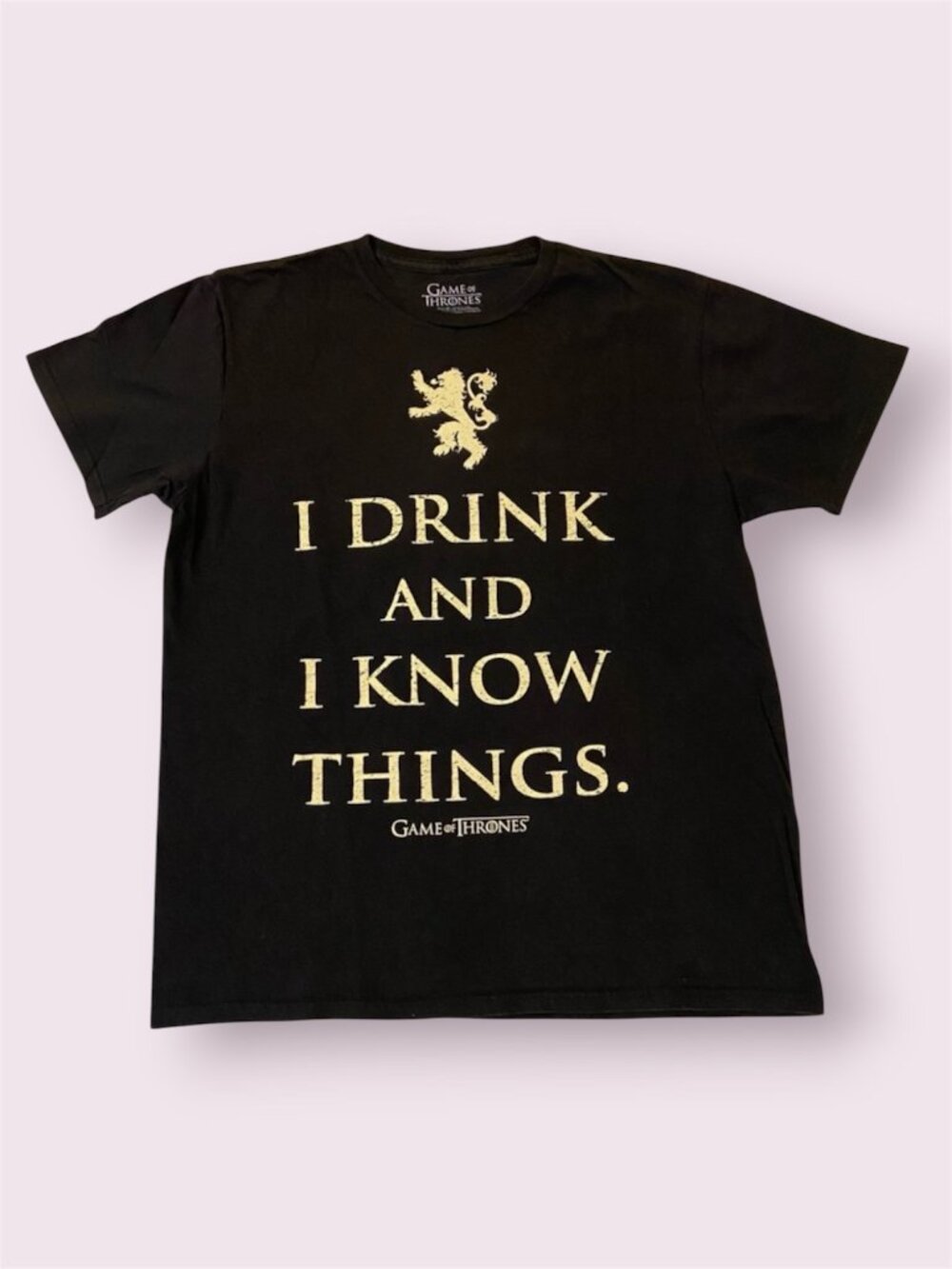 Game of Thrones Black Short-Sleeve Tee XXL 2XL I Drink & I Know Things Fan Shirt